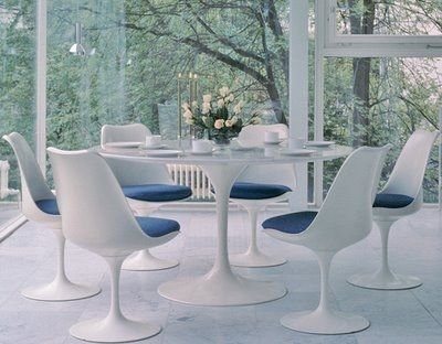 Mesa Saarinen Tulipa Jantar Redonda 150cm Carrara Venatino