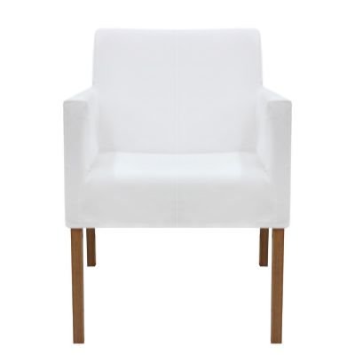 Poltrona Slimline em Linho com Capa de Sarja removível e almofada decorativa