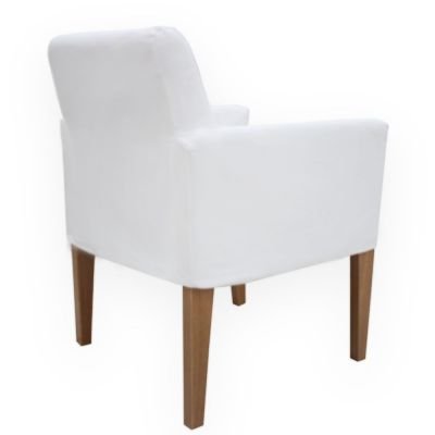 Poltrona Slimline em Linho com Capa de Sarja removível e almofada decorativa