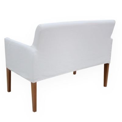 Poltrona 2 lugares Slimline em Linho com Capa de Sarja removível e almofada decorativa