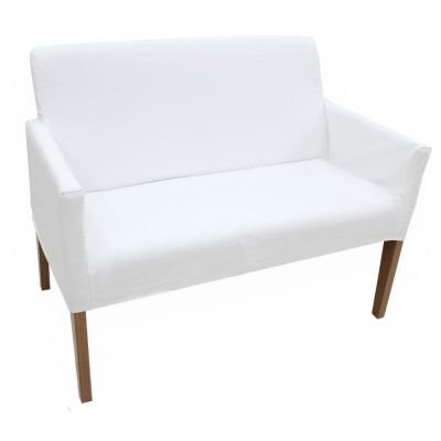 Poltrona 2 lugares Slimline em Linho com Capa de Sarja removível e almofada decorativa