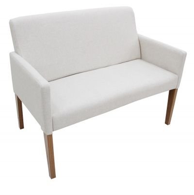 Poltrona 2 lugares Slimline em Linho com Capa de Sarja removível e almofada decorativa