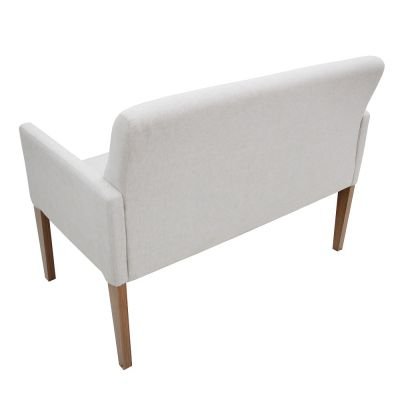 Poltrona 2 lugares Slimline em Linho com Capa de Sarja removível e almofada decorativa