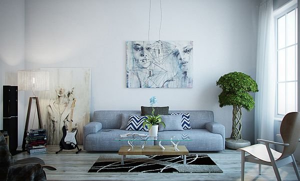 Ambiente decorado em azul