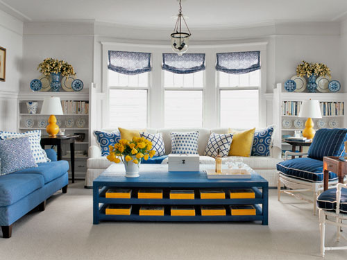 Amarelo, azul e branco