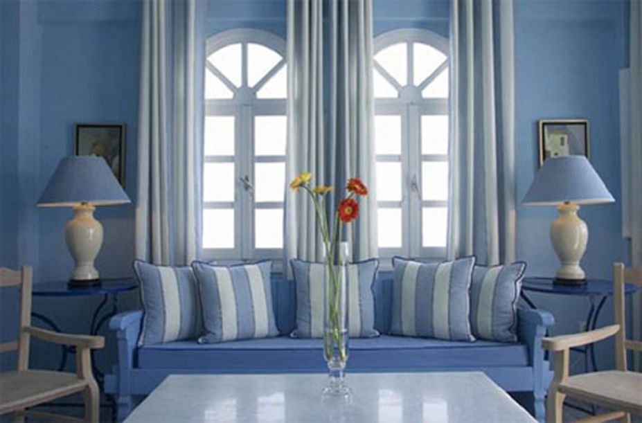Casa decorada em azul