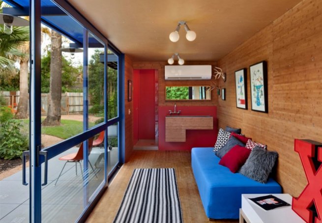 Casa contêiner vista de dentro