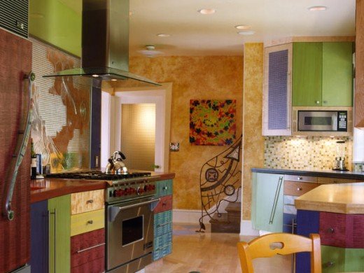 Cozinha com cores fortes