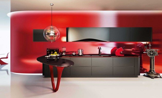 Cozinha Ferrari OLA 25 vermelha