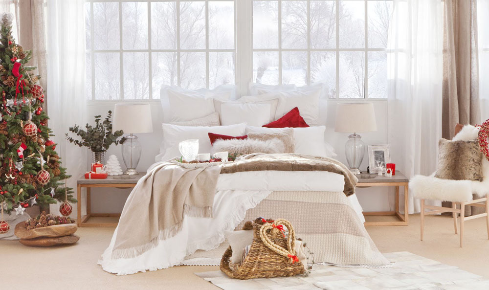 Quarto decorado para o Natal
