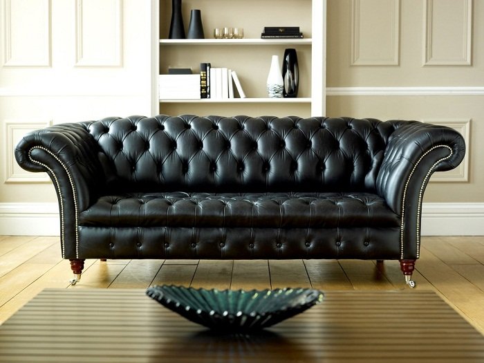 Estofado Chesterfield de couro
