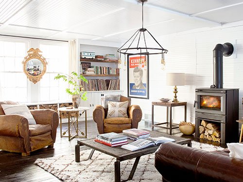 Sala de estar com toque vintage