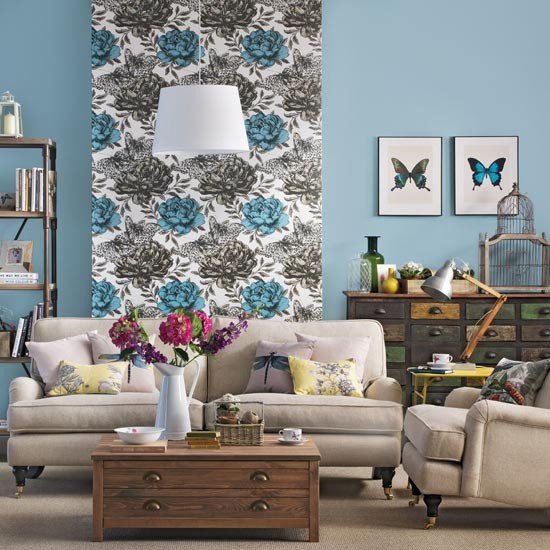 Sala de estar com floral