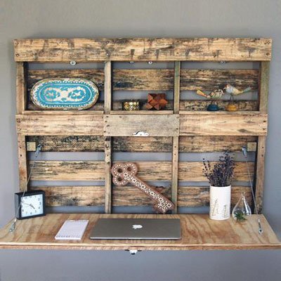 Pallet como mesa de home office