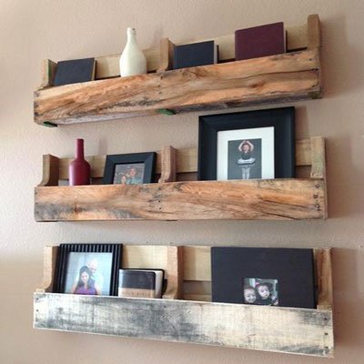Pallet transformado em prateleiras