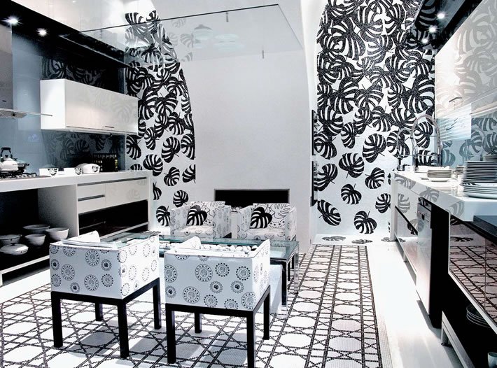 Cozinha preto e branco