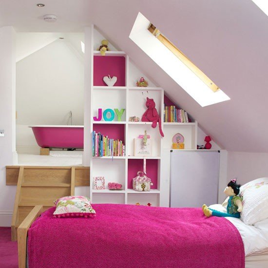 Quarto infantil rosa e branco