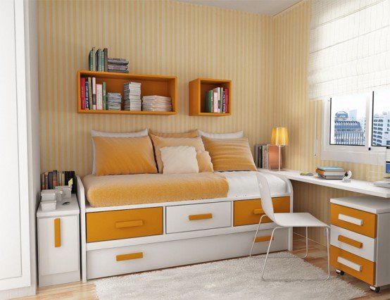Quarto teen com nichos