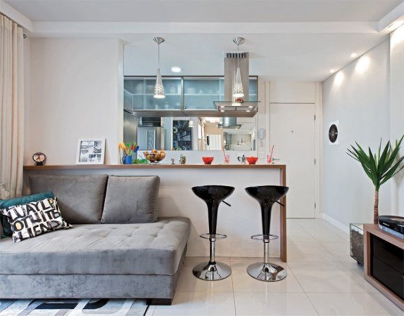 Apartamento com o mesmo piso em todos os ambientes