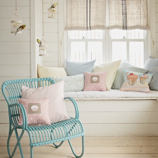 Ambiente decorado em tons pastel