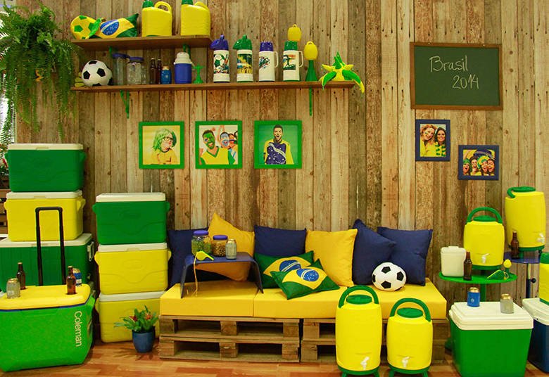 Decoração verde e amarela